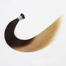 Wholesale price silky straight i-tip hair extension virgin i tip brazilian hair extension